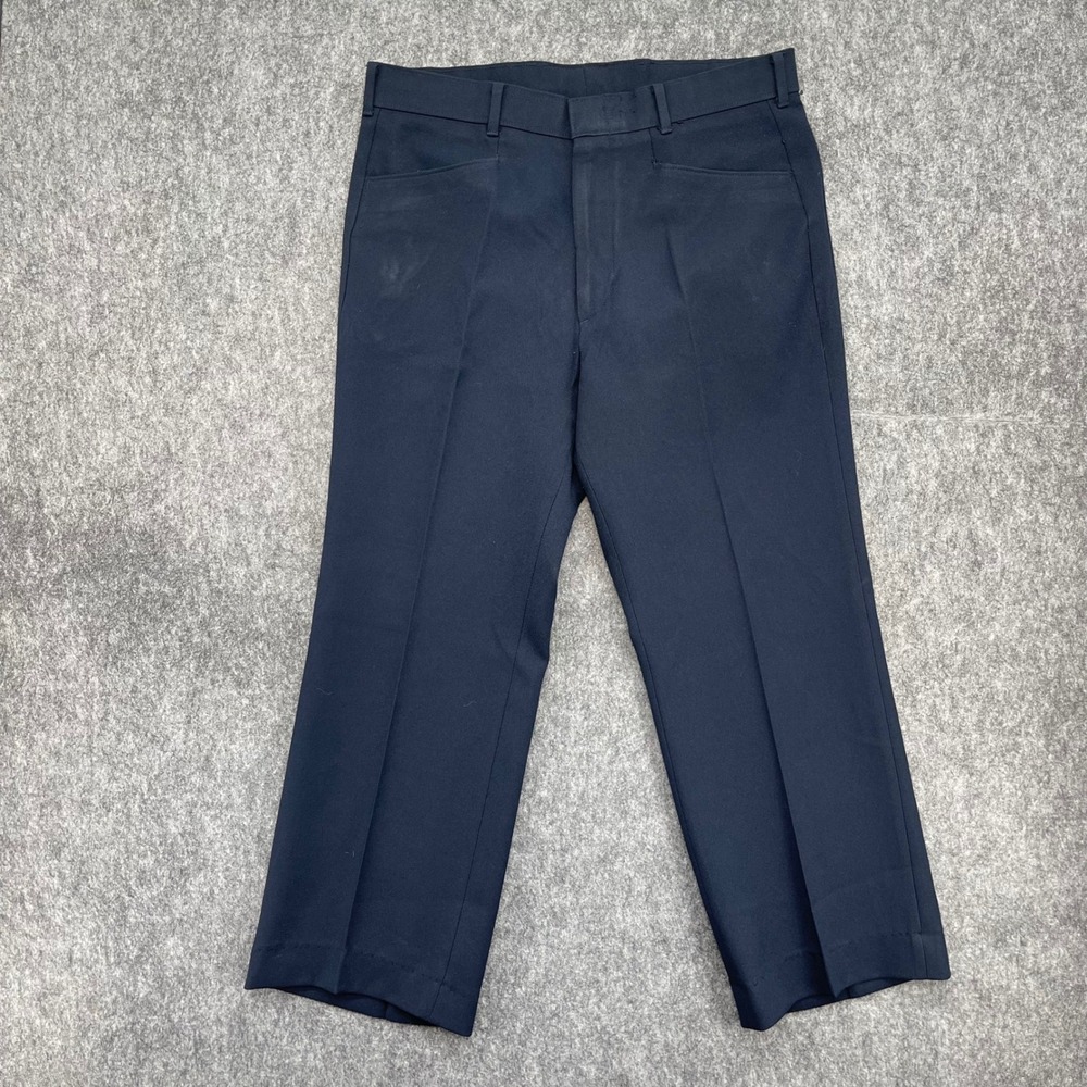 Vintage Levis Sta-Prest Action Slacks Mens Mens 32x24 Navy Blue Trouser